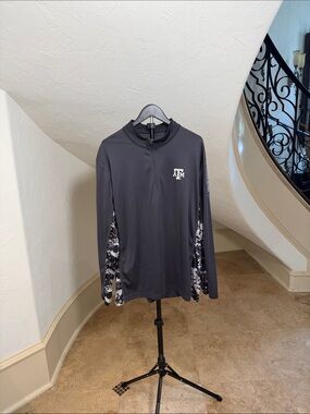 Colosseum Texas A&M Black Long-Sleeve Polo with Camo Panels